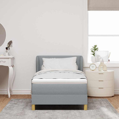 Letto a molle con materasso Grigio chiaro 90 x 190 cm Tessuto | homemem39