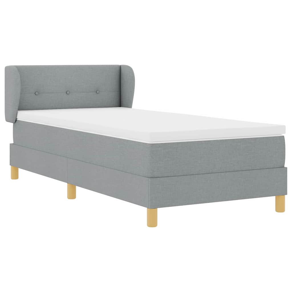 Letto a molle con materasso Grigio chiaro 90 x 190 cm Tessuto | homemem39