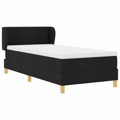 Letto a molle con materasso crema 90x200 cm Nero 90 x 190 cm