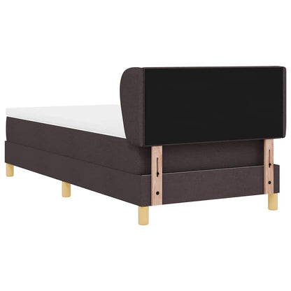 Letto a molle con materasso Marrone Scuro 90 x 190 cm Tessuto | homemem39
