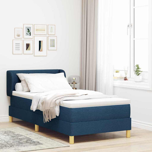 Letto a molle con materasso Blu 90 x 190 cm Tessuto | homemem39