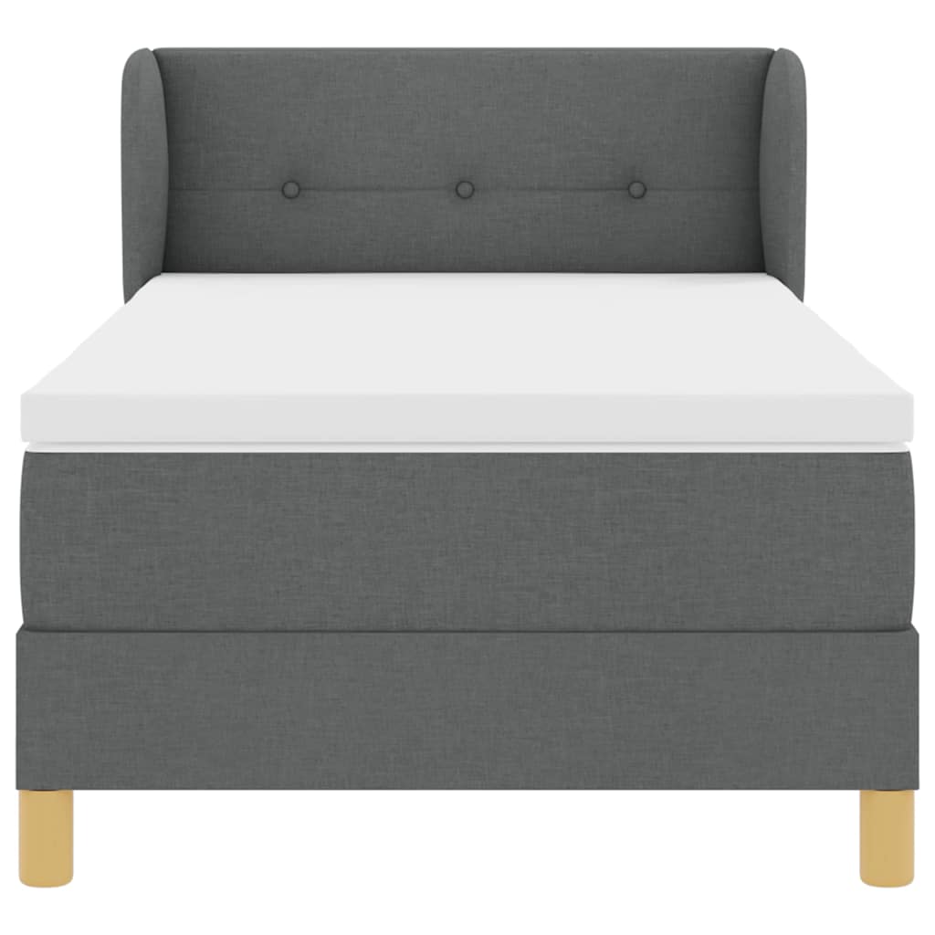 Letto a molle con materasso crema 90x200 cm Grigio scuro