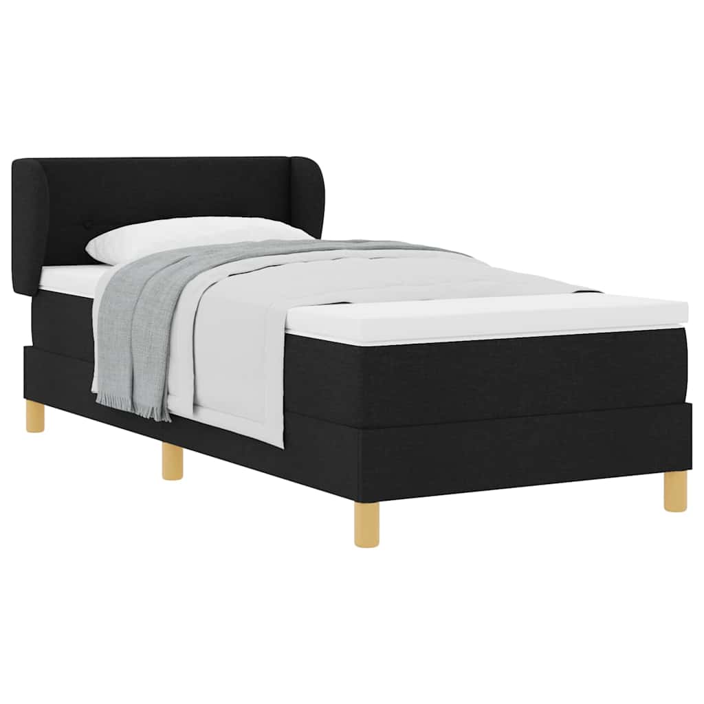Letto a molle con materasso crema 90x200 cm Nero 90 x 200 cm - homemem39