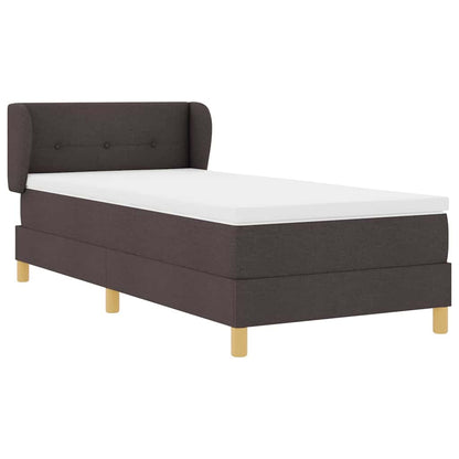 Letto a molle con materasso Marrone Scuro 90 x 200 cm Tessuto