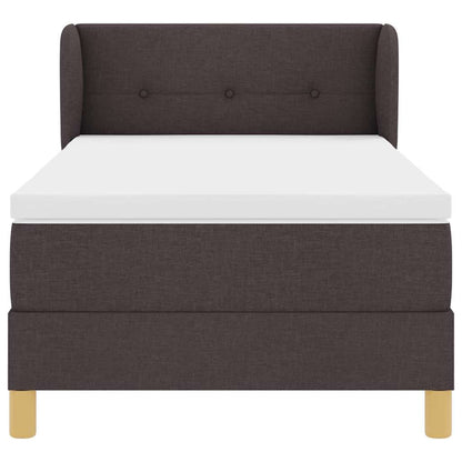 Letto a molle con materasso Marrone Scuro 90 x 200 cm Tessuto | homemem39