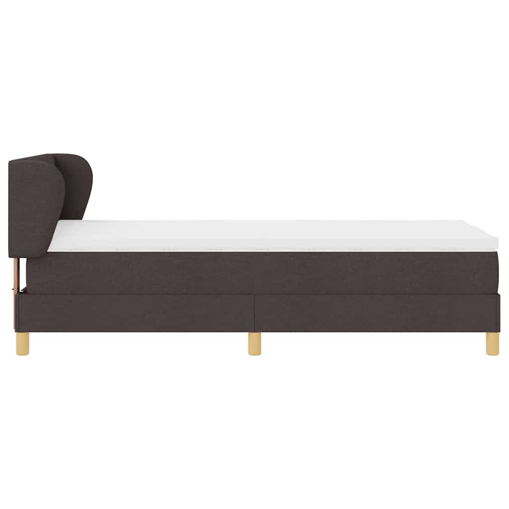 Letto a molle con materasso Marrone Scuro 90 x 200 cm Tessuto | homemem39
