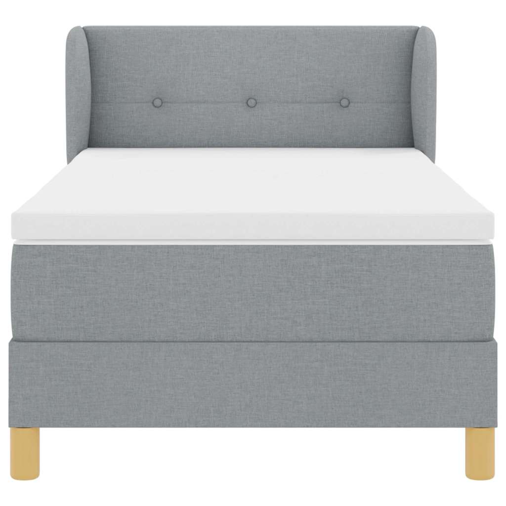 Letto a molle con materasso crema 90x200 cm Grigio chiaro