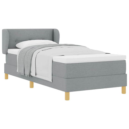 Letto a molle con materasso crema 90x200 cm Grigio chiaro