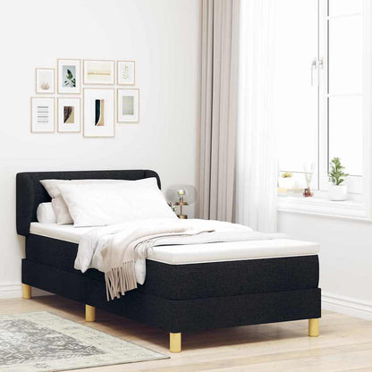 Letto a molle con materasso Nero 100 x 200 cm Tessuto