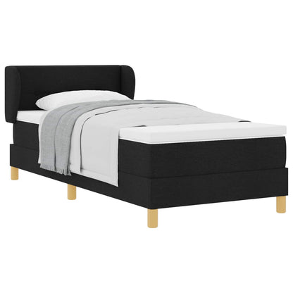 Letto a molle con materasso Nero 100 x 200 cm Tessuto