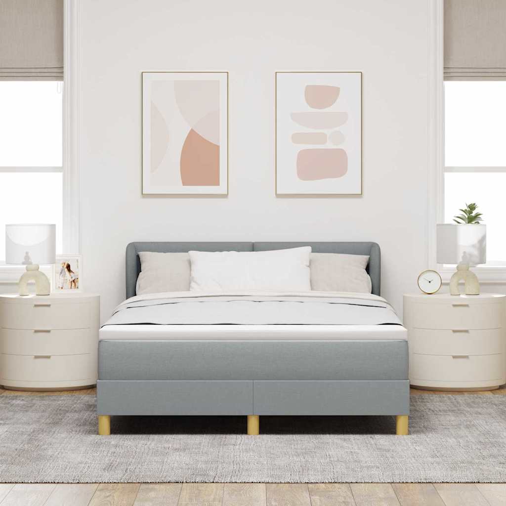 Letto a molle con materasso Grigio chiaro 140 x 190 cm Tessuto | homemem39
