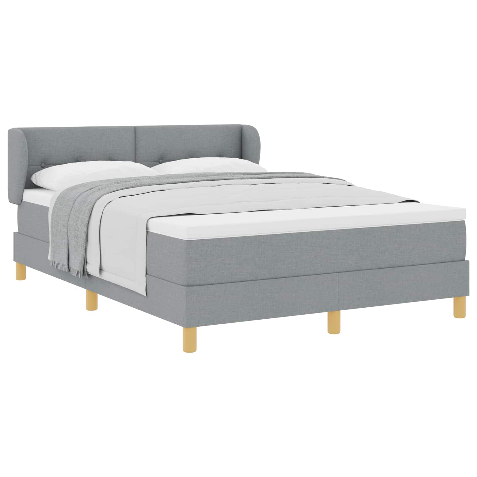 Letto a molle con materasso Grigio chiaro 140 x 190 cm Tessuto | homemem39