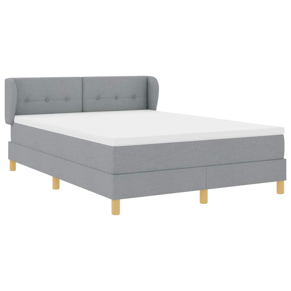 Letto a molle con materasso Grigio chiaro 140 x 190 cm Tessuto | homemem39