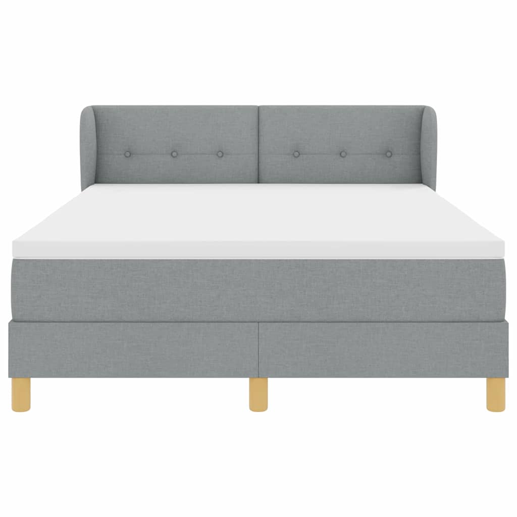 Letto a molle con materasso Grigio chiaro 140 x 190 cm Tessuto | homemem39