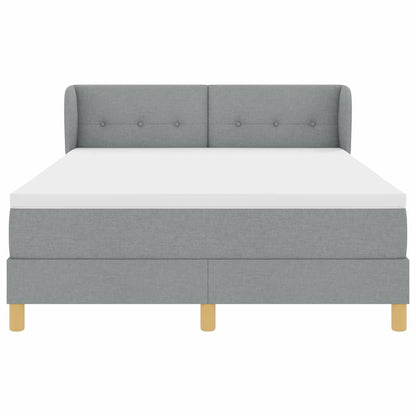 Letto a molle con materasso Grigio chiaro 140 x 190 cm Tessuto | homemem39