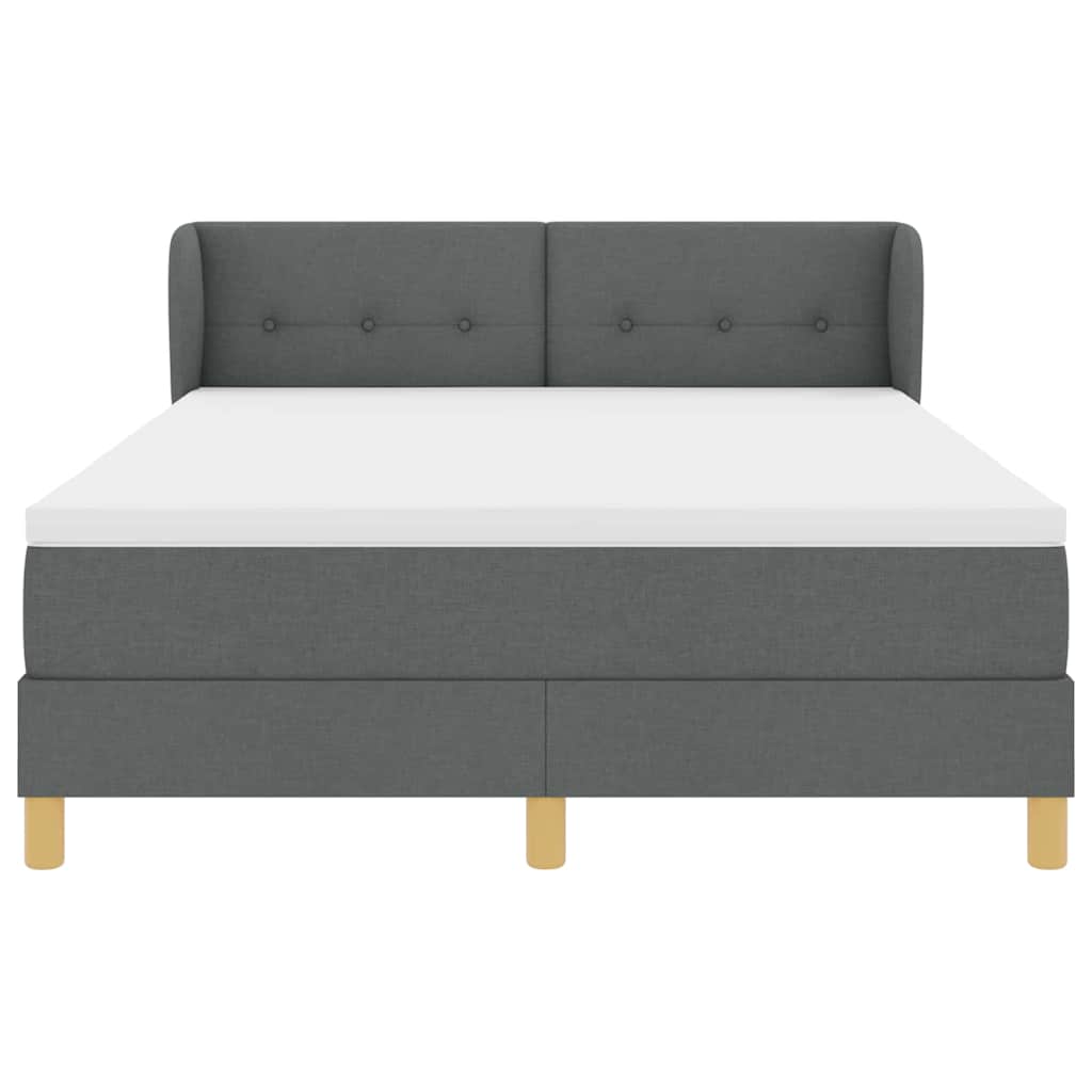 Letto a molle con materasso Grigio scuro 140 x 190 cm Tessuto | homemem39