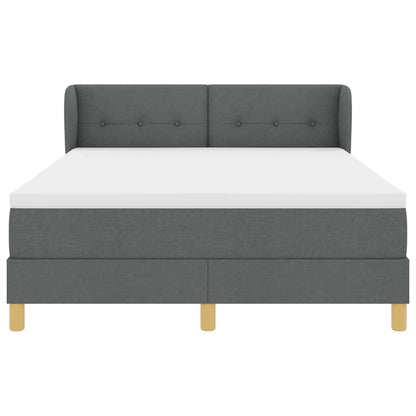 Letto a molle con materasso Grigio scuro 140 x 190 cm Tessuto | homemem39