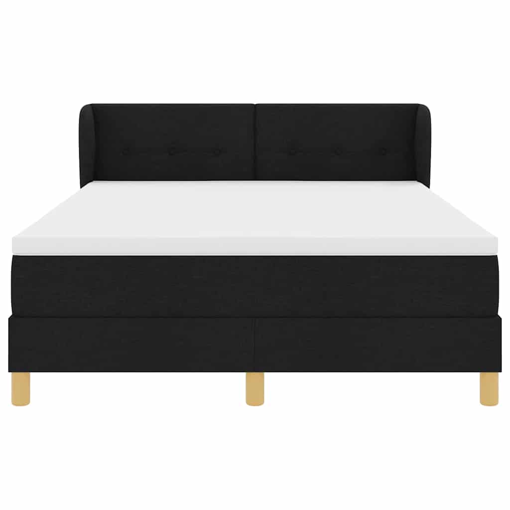 Letto a molle con testiera Nero 140 x 190 cm Tessuto | homemem39
