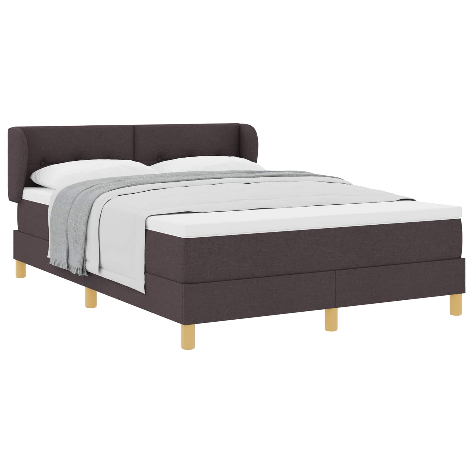 Letto a molle con materasso Marrone Scuro 140 x 190 cm Tessuto | homemem39