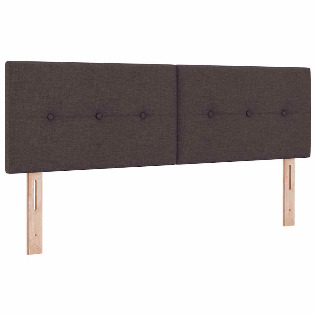 Letto a molle con materasso Marrone Scuro 140 x 190 cm Tessuto | homemem39