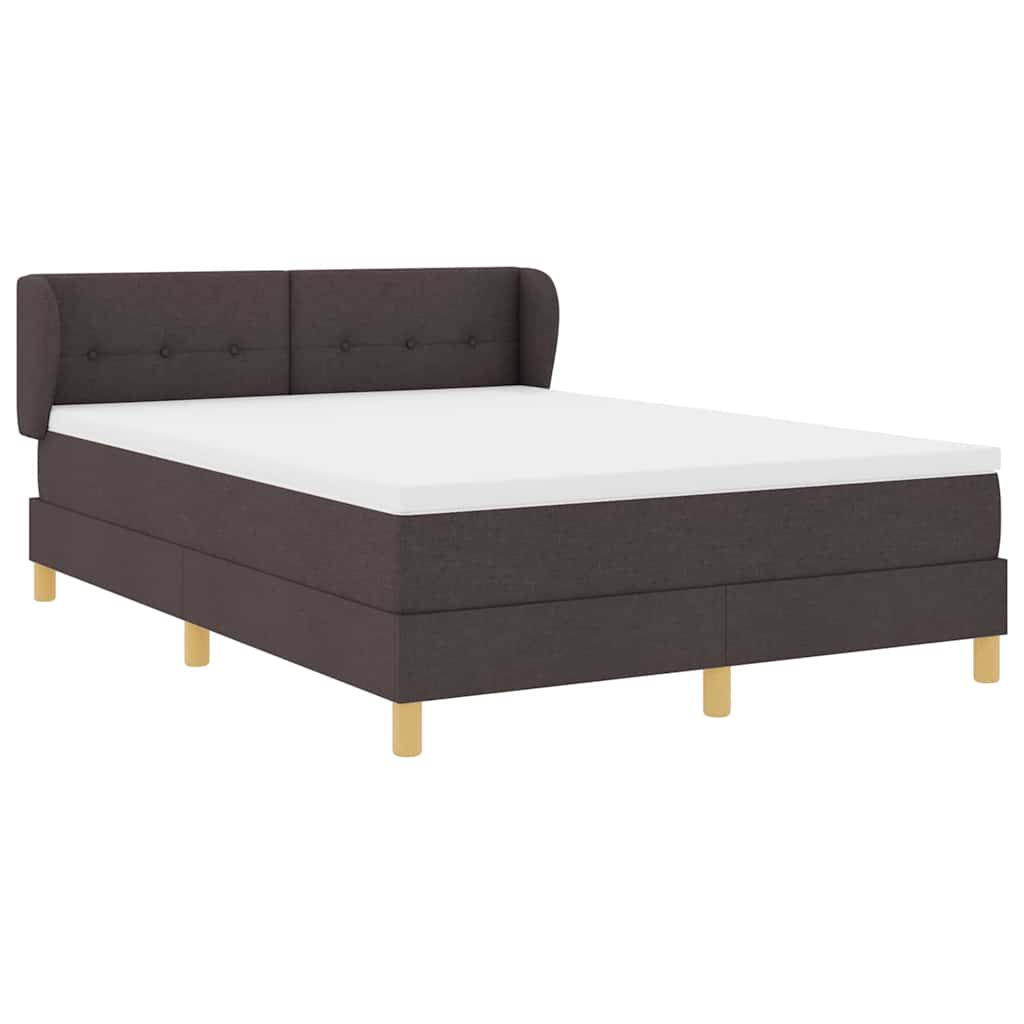 Letto a molle con materasso Marrone Scuro 140 x 190 cm Tessuto | homemem39