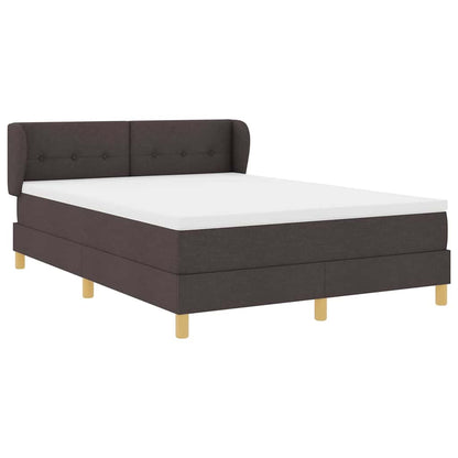 Letto a molle con materasso Marrone Scuro 140 x 190 cm Tessuto | homemem39