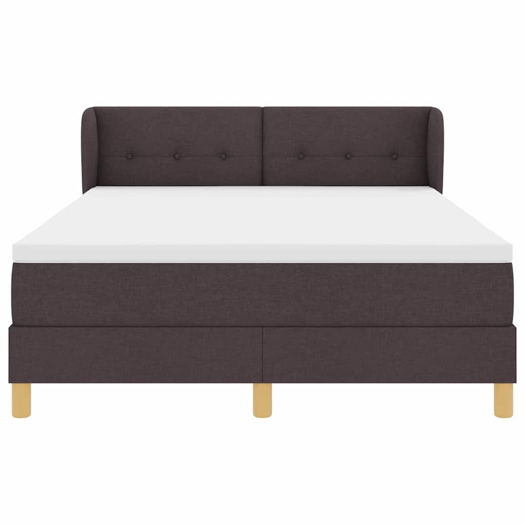 Letto a molle con materasso Marrone Scuro 140 x 190 cm Tessuto | homemem39
