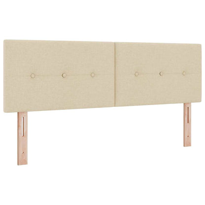 Letto a molle con materasso Crema 140 x 190 cm Tessuto | homemem39