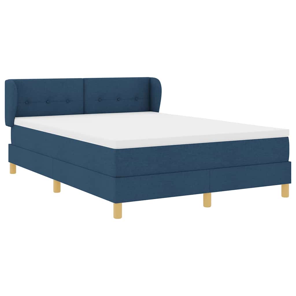 Letto a molle con materasso Blu 140 x 190 cm Tessuto | homemem39