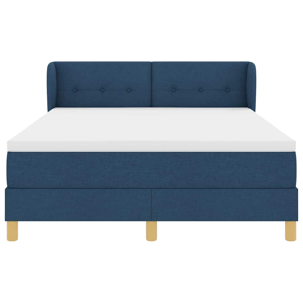 Letto a molle con materasso Blu 140 x 190 cm Tessuto | homemem39
