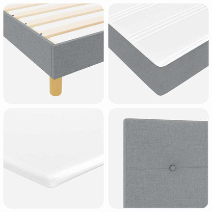 Letto a molle con testiera Grigio chiaro 140 x 200 cm Tessuto