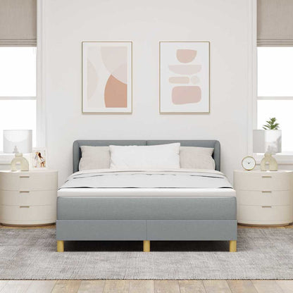Letto a molle con materasso Grigio chiaro 140 x 200 cm Tessuto | homemem39