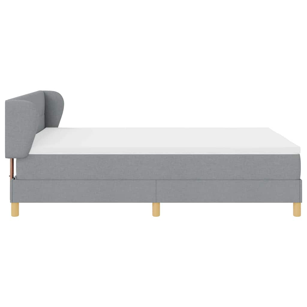 Letto a molle con materasso Grigio chiaro 140 x 200 cm Tessuto | homemem39