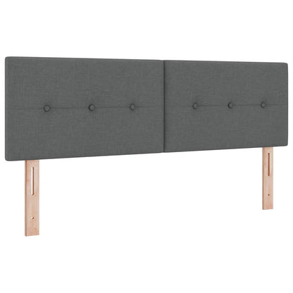Letto a molle con testiera Grigio scuro 140 x 200 cm Tessuto | homemem39