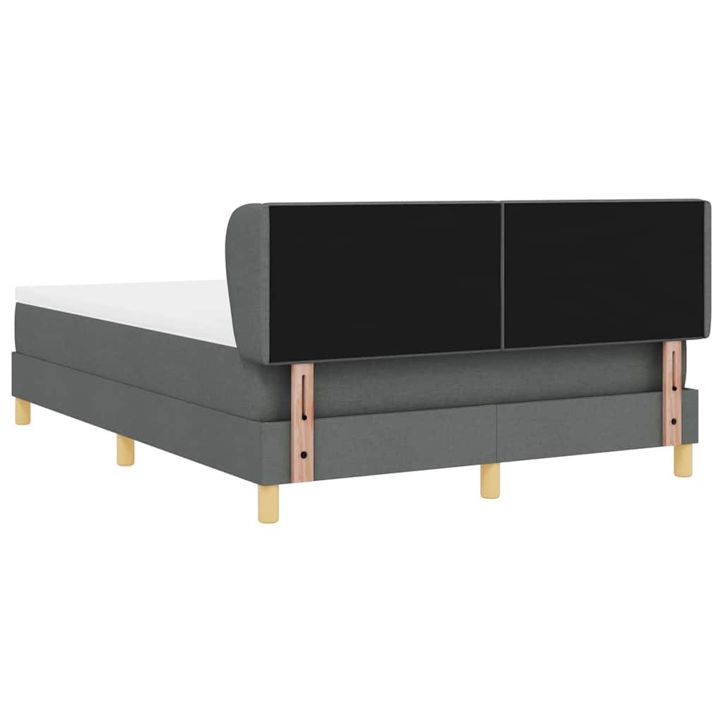 Letto a molle con testiera Grigio scuro 140 x 200 cm Tessuto | homemem39
