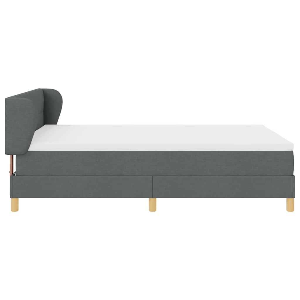 Letto a molle con testiera Grigio scuro 140 x 200 cm Tessuto