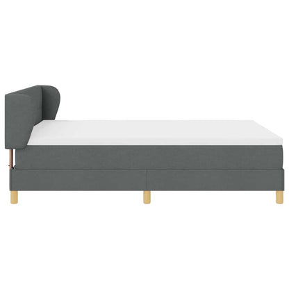 Letto a molle con testiera Grigio scuro 140 x 200 cm Tessuto