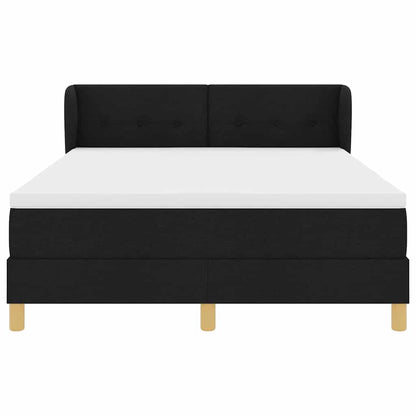 Letto a molle con testiera Nero 140 x 200 cm Tessuto | homemem39