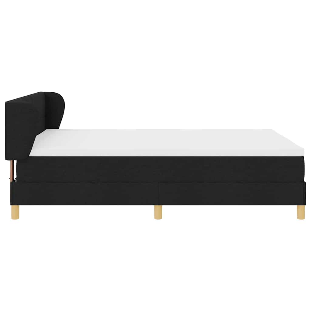Letto a molle con testiera Nero 140 x 200 cm Tessuto | homemem39