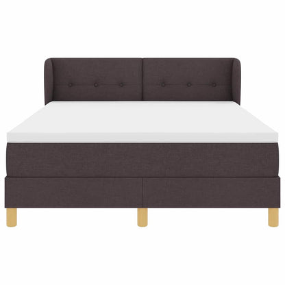 Letto a molle con testiera Marrone Scuro 140 x 200 cm Tessuto | homemem39