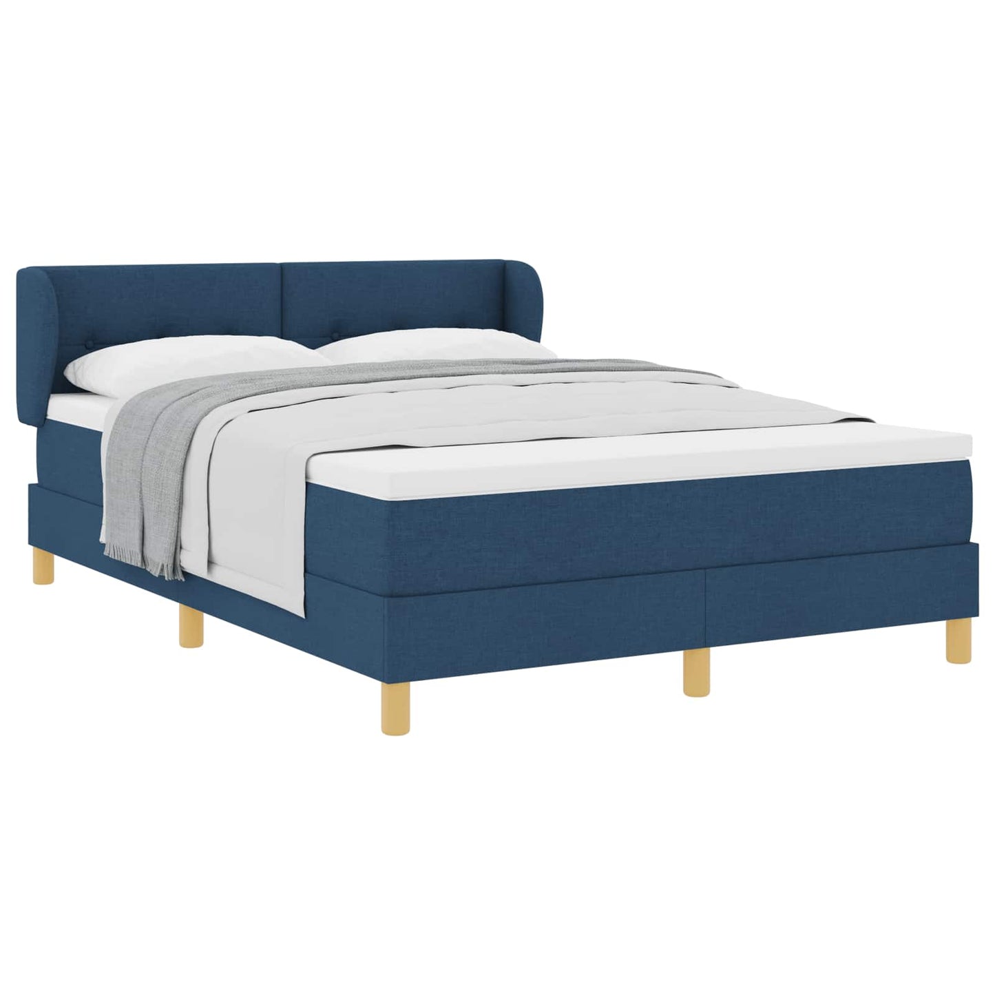Letto a molle con testiera Blu 140 x 200 cm Tessuto | homemem39