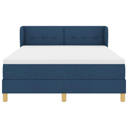 Letto a molle con testiera Blu 140 x 200 cm Tessuto | homemem39