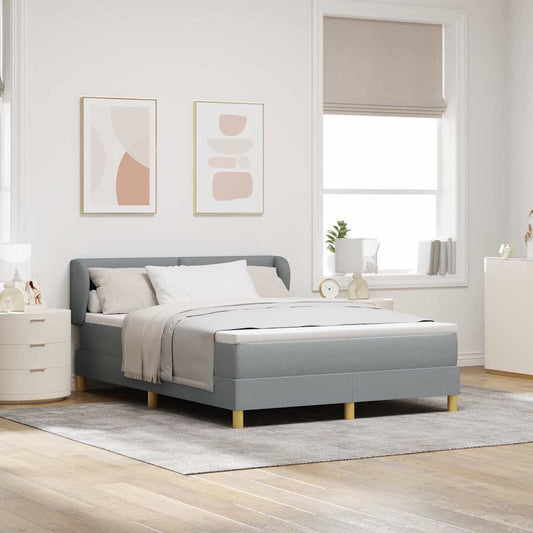Letto a molle con testiera Grigio chiaro 160 x 200 cm Tessuto | homemem39