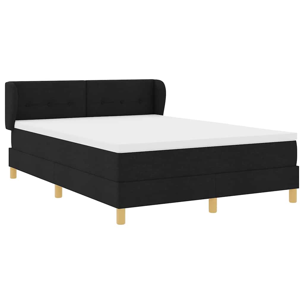 Letto a molle con testiera Nero 160 x 200 cm Tessuto | homemem39