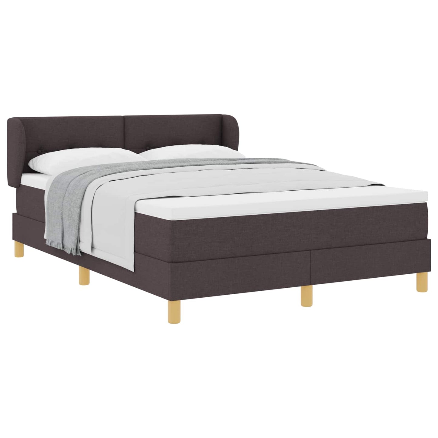 Letto a molle con testiera Marrone Scuro 160 x 200 cm Tessuto | homemem39