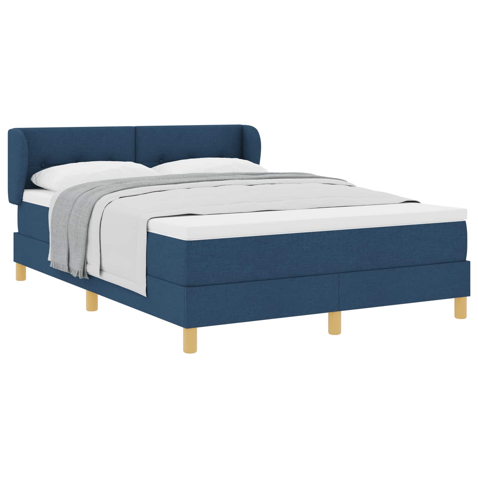 Letto a molle con testiera Blu 160 x 200 cm Tessuto | homemem39