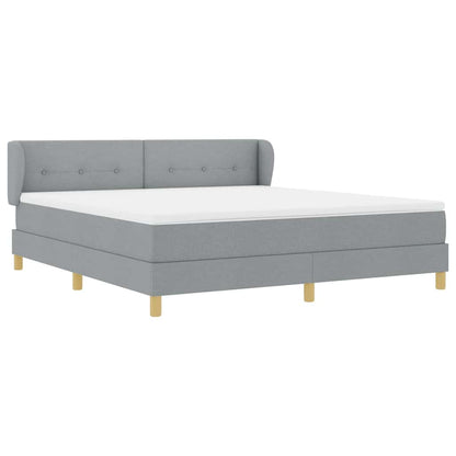 Letto a molle con testiera Grigio chiaro 180 x 200 cm Tessuto
