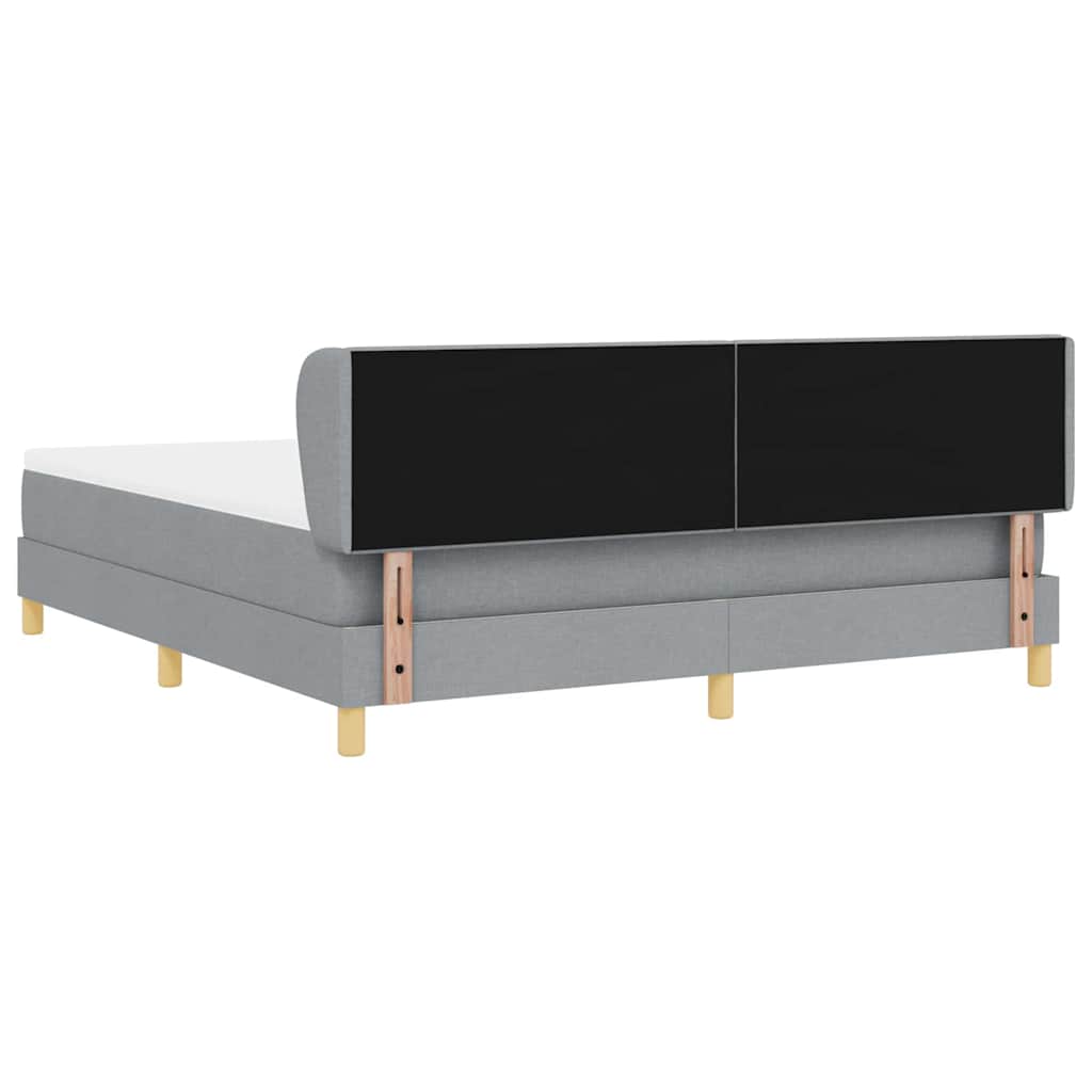 Letto a molle con testiera Grigio chiaro 180 x 200 cm Tessuto | homemem39