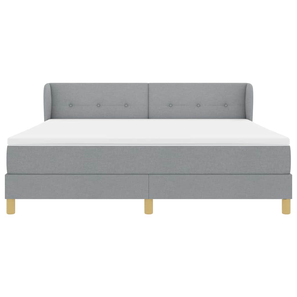 Letto a molle con testiera Grigio chiaro 180 x 200 cm Tessuto