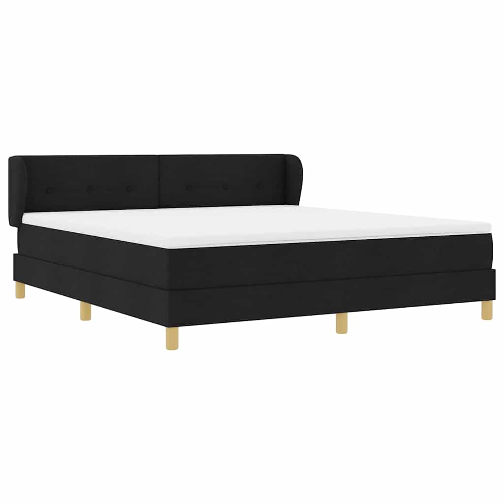 Letto a molle con testiera Nero 180 x 200 cm Tessuto | homemem39